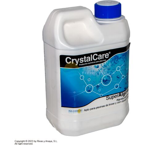 Super Algicida No Espumante CrystalCare envase de 2 litros.