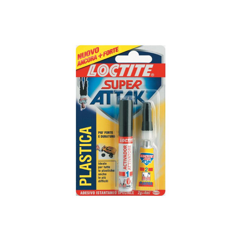 Loctite - Super Attak Glue adhA sif liquide instantanA pour plastique 2 gr + 4 ml