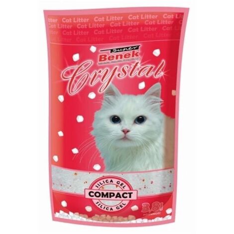 SUPER BENEK Crystal Compact - Litière pour chat - 3,8 l