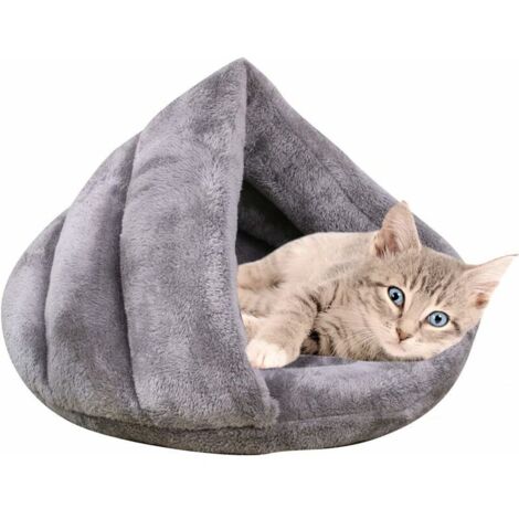 Super Chaud Lit pour Pet Maison de Chat Coussin Sac de Couchage pour Animaux de Compagnie et Petits Chiens (M: 60 50 32cm, Grey)