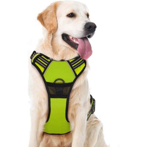 Super Dog Harness Adjustable Anti-Pull Harness Reflective Nylon Oxford Chest Harness for Large, Medium and Small Dogs Orange S (chest circumference: 40-50 cm)