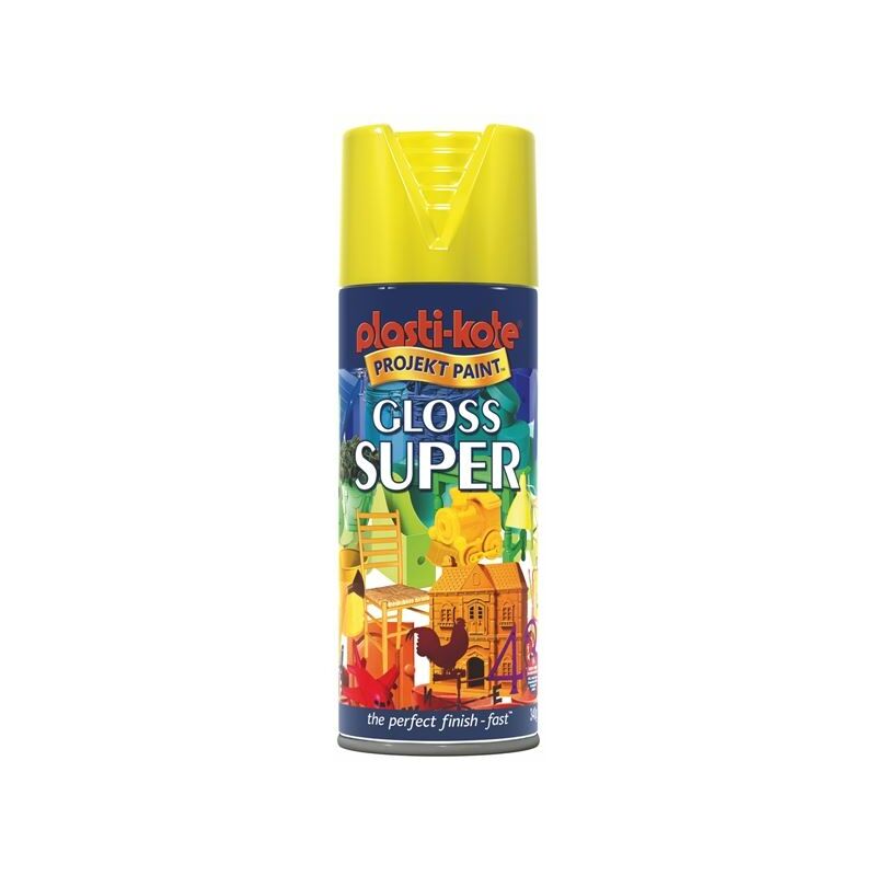 Plastikote - Super Gloss Spray Yellow 400ml PKT1115