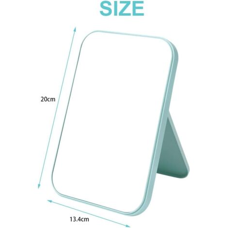 Super HD Spiegel, 20 x 13,4 cm Kosmetikspiegel mit faltbarem Ständer, tragbarer Tischspiegel, leicht zu transportieren, ultradünner und robuster Reisespiegel, faltbar, blau