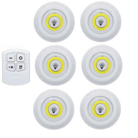 Super lumineux COB sous la lumière du meuble LED télécommande sans fil dimmable armoire veilleuse maison chambre placard cuisine -(lumière blanche)