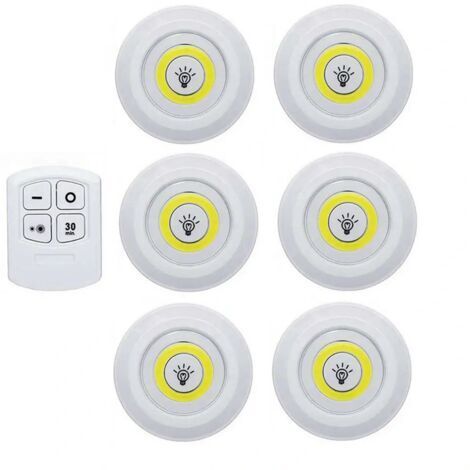 Super lumineux COB sous la lumière du meuble LED télécommande sans fil dimmable armoire veilleuse maison chambre placard cuisine -(lumière blanche)
