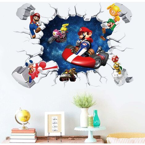 Super Mario Game Sticker Enfants Cartoon Chambre Fond Décoration Murale Autocollant Mural Autocollant PVC (Mario B)