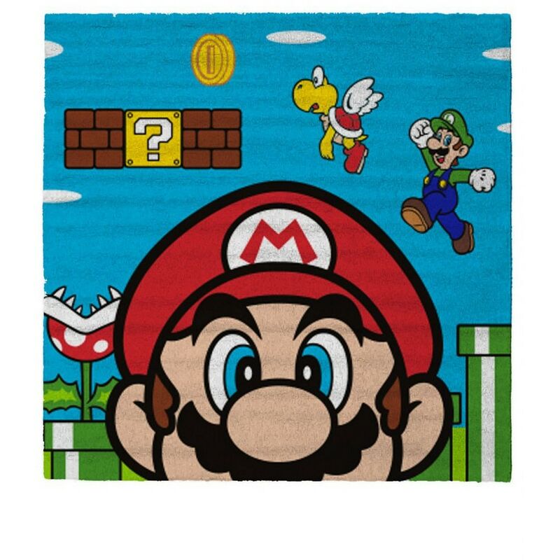 Image of Looker Rug (80cm x 80cm) (Blue/Red) - Blue/Red - Super Mario