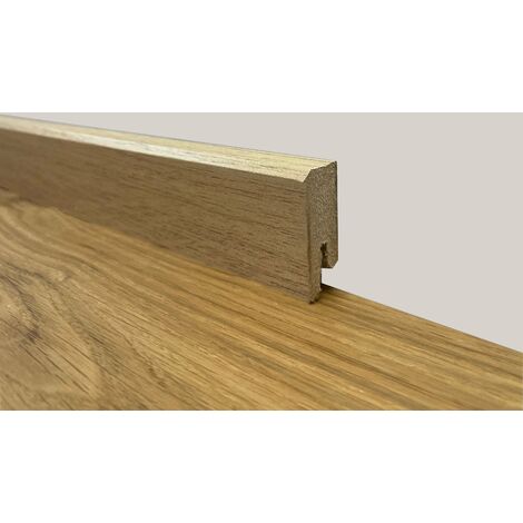 SUPER PROMO BATTISCOPA ZOCCOLINO SQUADRATO BASSO in FIBRA DI LEGNO 40X15 ROVERE (prezzo al metro)