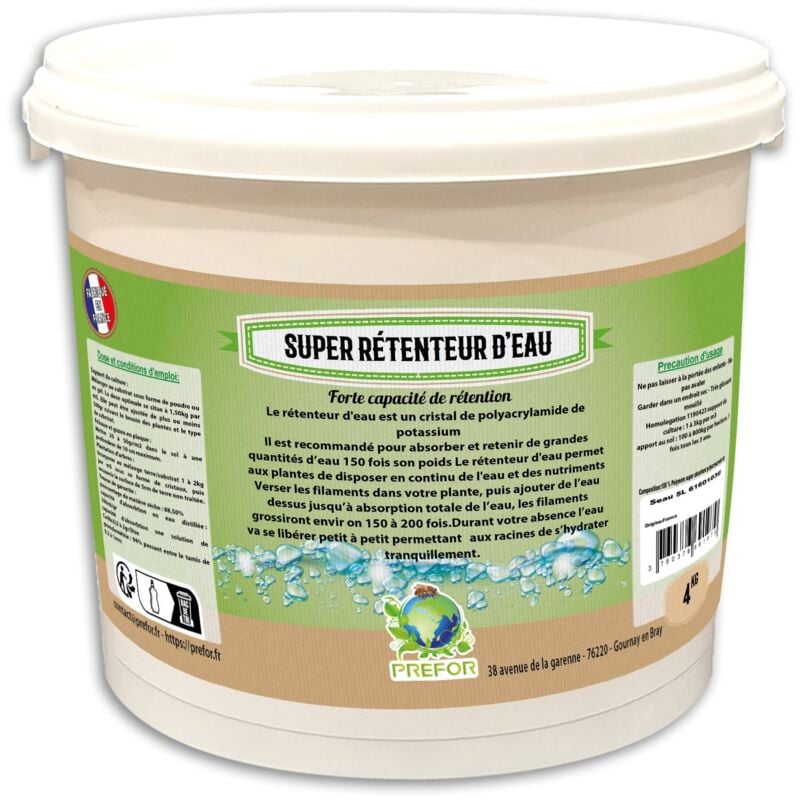 Prefor - Super hydrorétenteur d'eau seau 5L 4kg