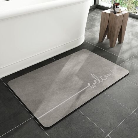 Super saugfähige, rutschfeste Bodenmatte - Schnell trocknend - Dünne Badematte - Waschbare Badezimmermatte - Duschmatte für Badewanne (50 x 80 cm)