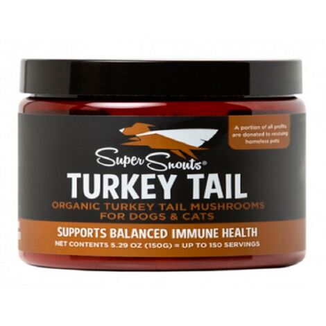 SUPER SNOUTS Turkey Tail (Cola de Pavo) Protector Inmunológico, Perros y Gatos, Bote 75 gr