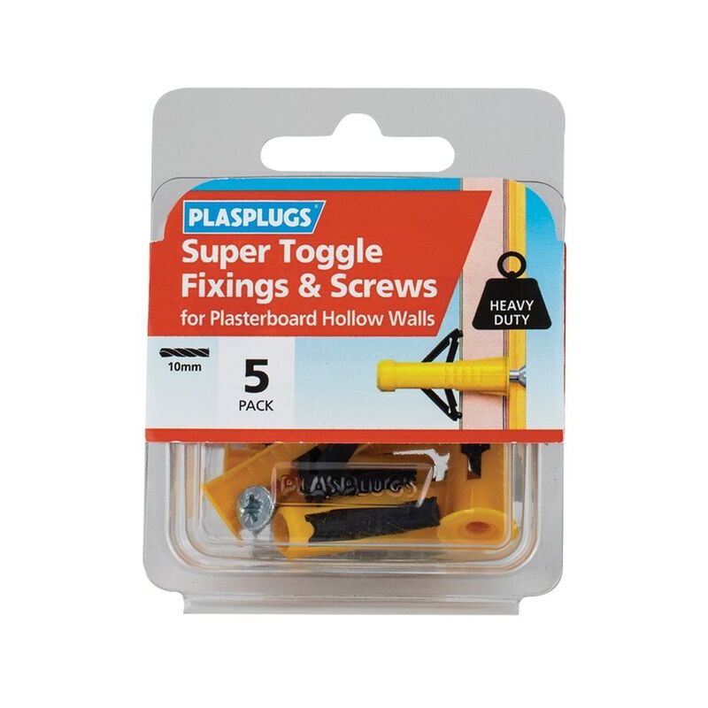 Super Toggle Fixings Screws Pack 5 - Plasplugs