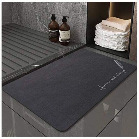Superabsorbierende, rutschfeste Badematte 50 x 80 cm – Dünne Badematte – Waschbare Badezimmermatte – Duschmatte