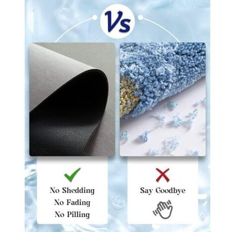 Superabsorbierende, rutschfeste Bodenmatte 50 x 80 cm - Dünne Badematte - Waschbare Badezimmermatte - Duschmatte für Badewanne (Wolkengrau)