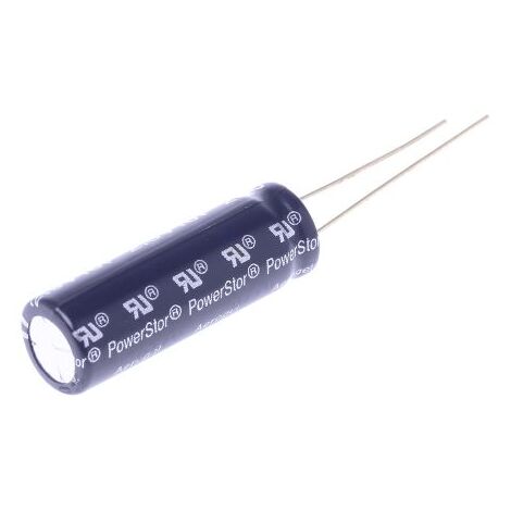 Supercondensateur, 10F, 2.5V c.c., Traversant, 10.5 (Dia.) x 31.5mm, pas de 5mm, -25 °C +70 °C. ( Prix pour 1 )