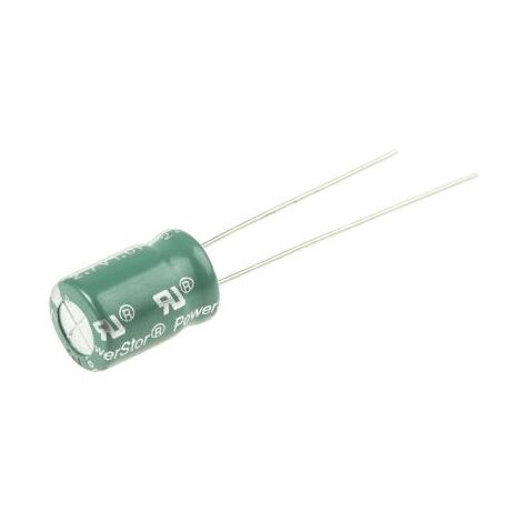Supercondensateur, 1F, 2.7V c.c., Traversant, 8.5 (Dia.) x 13.5mm, pas de 3.5mm, -40 °C  +65 °C. ( Prix pour 1 )