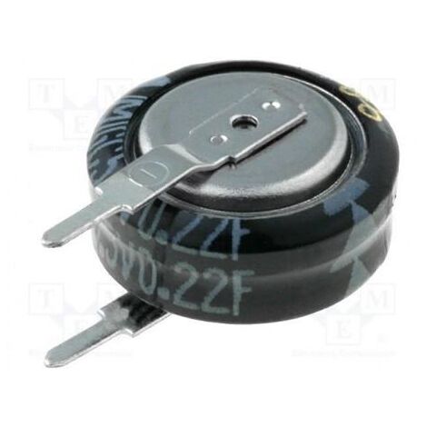 Supercondenseur électrolytique 0,22 Faradios 5,5vdc Position verticale 0,22f5,5v