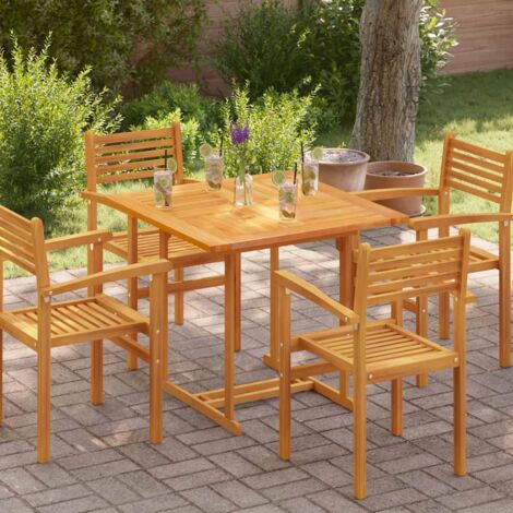 Superficie de mesa cuadrada madera maciza de teca 90x90x2,5 cm