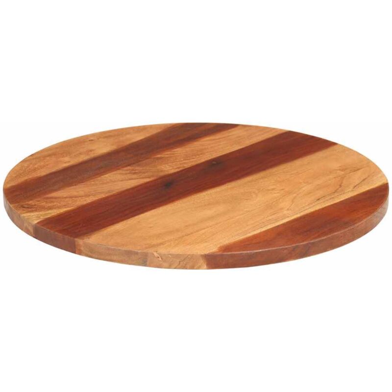 

de mesa redonda madera maciza Superficie sheesham 25-27 mm 60cm - Marrón - Vidaxl