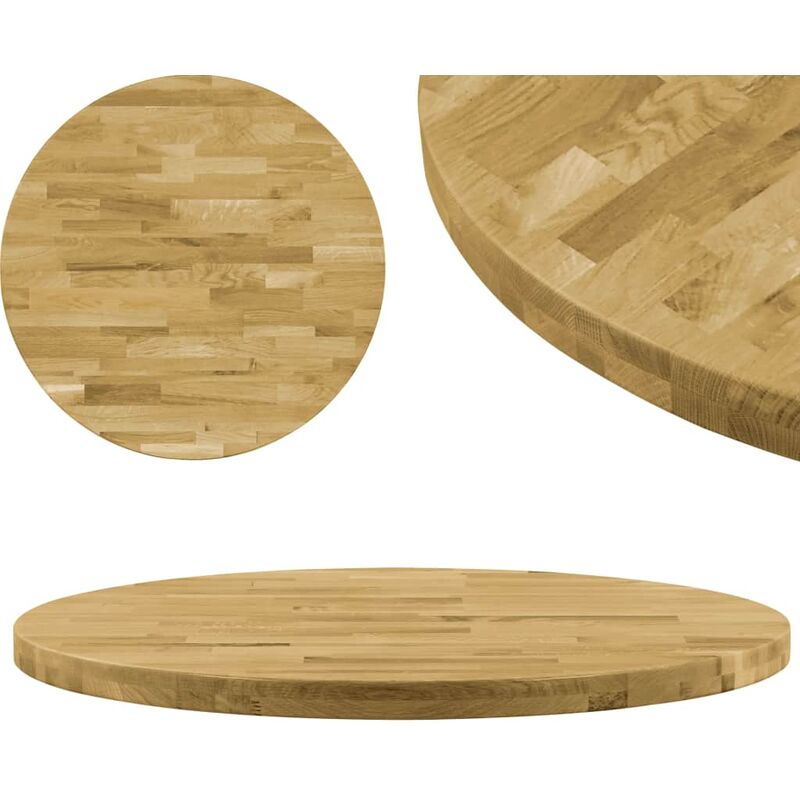 

Happyshopping - Superficie de mesa redonda madera maciza de roble 44 mm 700 mm