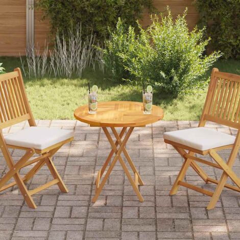 Superficie de mesa redonda madera maciza de teca 2,5 cm 70 cm