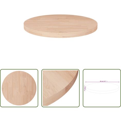 Superficie de mesa -  Superficie de mesa redonda madera de roble sin tratar Ø40x2,5cm