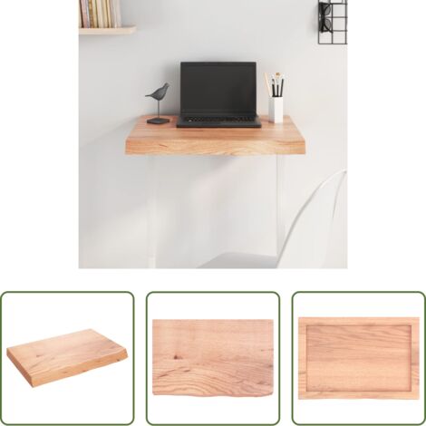 Superficie de mesa -  Tablero mesa madera roble tratada marrón claro 60x40x(2-6) cm