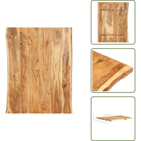 Superficie de mesa - vidaXL Superficie de mesa de madera maciza de acacia 80x(50-60)x2,5 cm - Mesa de centro