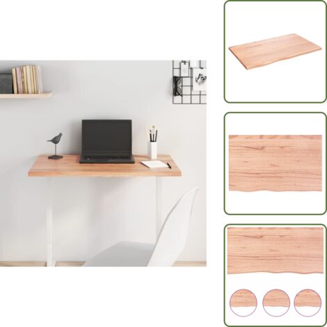 Superficie de mesa - vidaXL Tablero de mesa madera roble tratada marrón claro 80x50x2 cm - Madera tratada