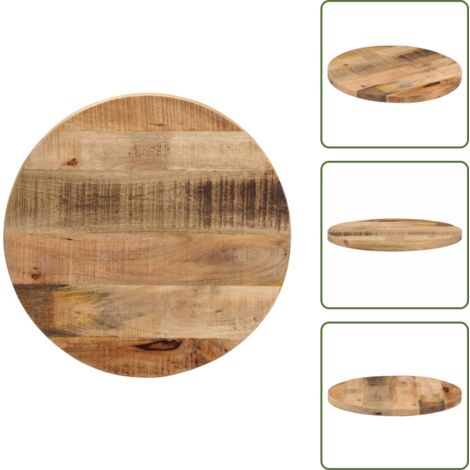 Superficie de mesa - vidaXL Tablero de mesa redondo madera maciza mango rugosa Ø 60x3,8 cm - Mesa de comedor