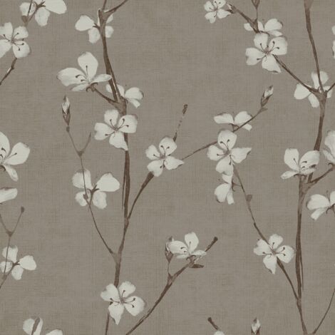 Superfresco Easy Blumen Taupe Vliestapete 10mx52cm