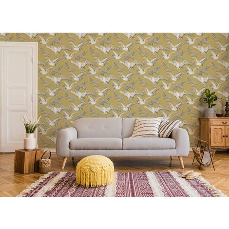 Superfresco Easy Cranes Ochre Wallpaper (Was £16)