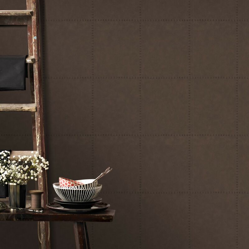 Papier peint intissé Effet Rectangles 1000 x 53cm Marron