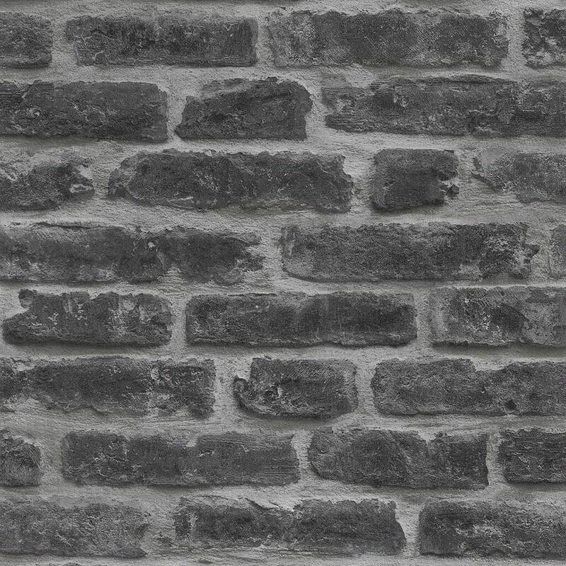 Superfresco Easy Industry Brick Effect Black Grey Wallpaper 7668