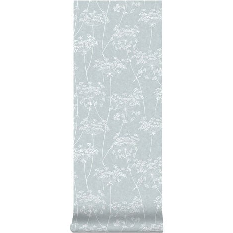 Superfresco Easy - Aura Blumen Grau - 10m x 52cm - Grau