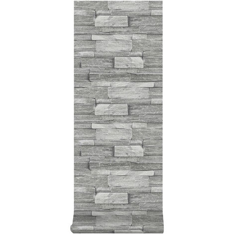 Superfresco Easy - Vliestapete - Steine/Wand - Grau - 10m x 52 cm - Grau