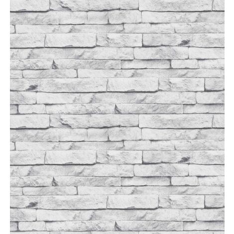Superfresco Easy - Vliestapete - Steine/Wand - Weiß - 10m x 52cm