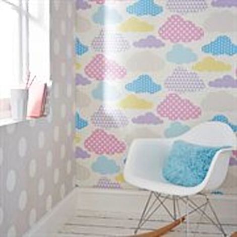 Superfresco Marshmallow Pastel Clouds Print Wallpaper