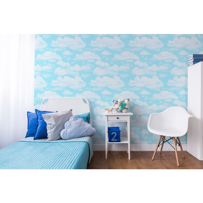 Fresco - Papier peint support papier Nuages 1005 x 52cm Bleu