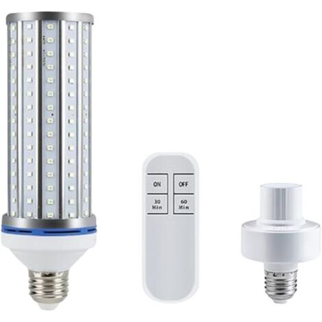 Superhelle 60-W-LED-Maiskolbenlampe mit Fernbedienung (entspricht 500 W) – E27-Sockel – Tageslichtweiß 6000 K, 6000 Lumen, intelligente Fernbedienung für den Innenbereich