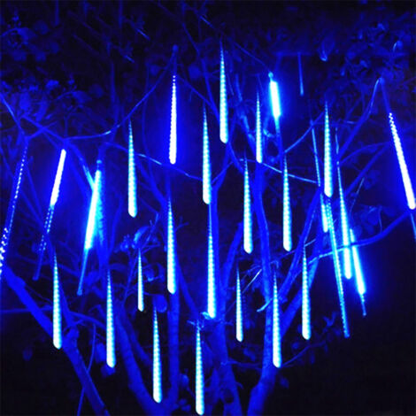 Superhelle, wasserdichte LED-Lichterkette mit Sternschnuppen für Partys, Hochzeiten, Garten- und Terrassendekoration (Blau)