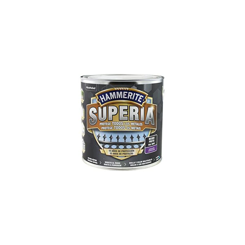 

Esmalte Al Agua Superia Negro Mate 2,5L Hammerite