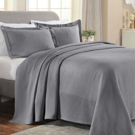 Superior Copriletto in cotone, grigio, regina