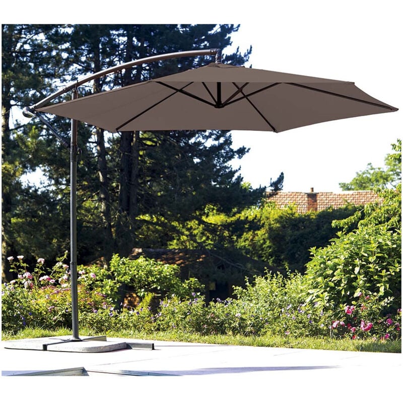 Superking - Parasol déporté Ø3m - Taupe