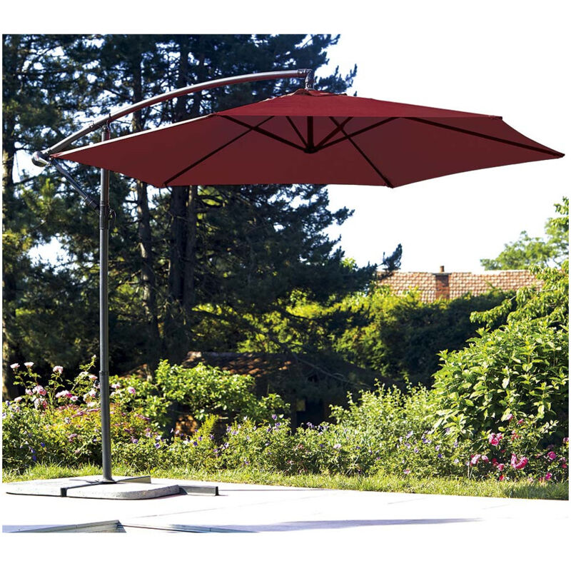 Superking - Parasol déporté Ø3m - Bordeaux