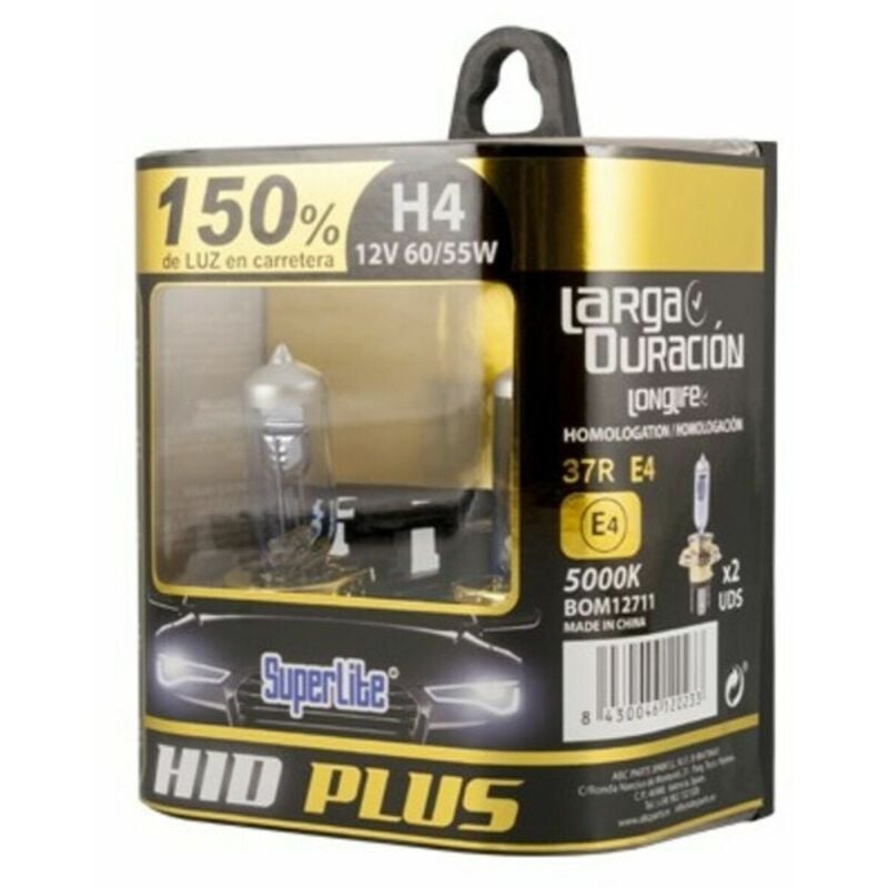 

Superlite Bombilla para Automóvil Superlite HID PLUS H4 12V 55/60W 5000K 37R/E4