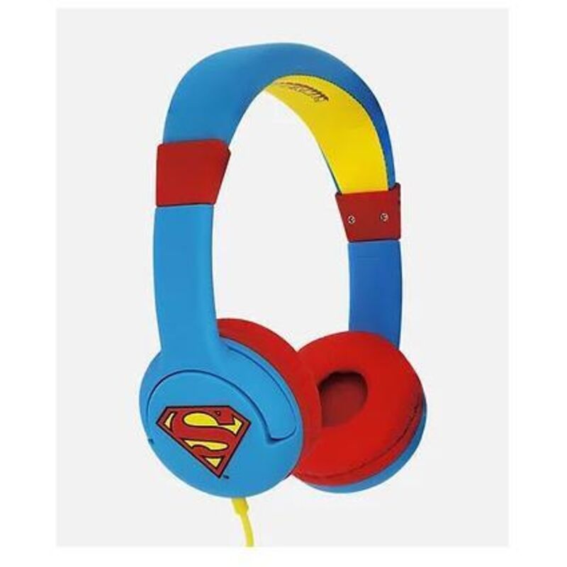 OTL Technologies DC Comics Superman Man of Steel Cuffie Cablato a Padiglione Musica Blu Rosso Giallo