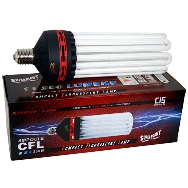 Ampoule cfl 250W Floraison 2100K° V2 , lampe economique ,E40 - Superplant