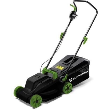 BIGMAT Supherba Rasaerba Giardino Elettrico Verde 1200W Taglio 32 cm Cesto 30 L