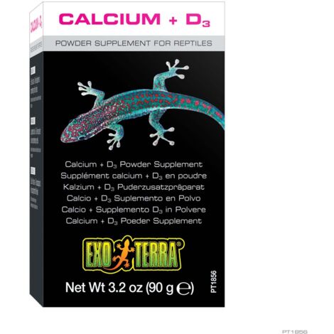 Suplementos de calcio + vitamina D3 en polvo Exo Terra - 90g